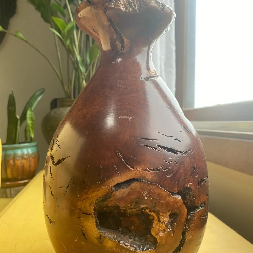 GORGEOUS Burl Wood Vase